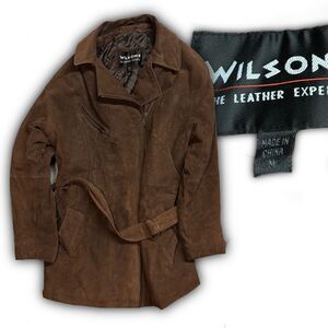 Vintage Wilsons Suede Belted Longline Jacket